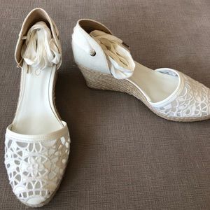 Aldo white wedge espadrilles